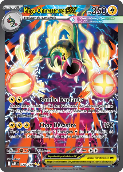 Image de la carte Pokemon Méga-Ohmassacre ex 278/217
