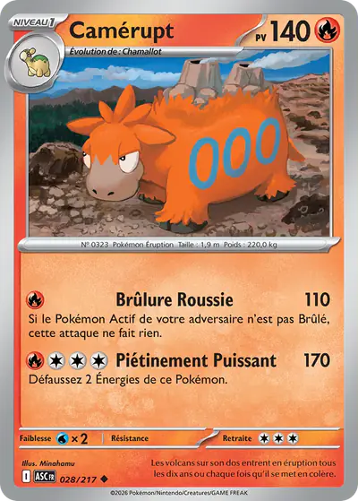 Image de la carte Pokemon Camérupt 028/217