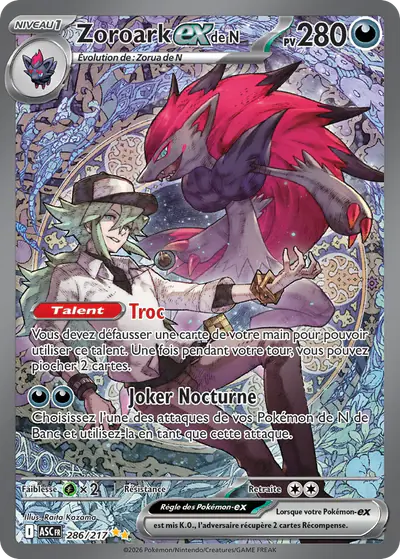 Image de la carte Pokemon Zoroark ex de N 286/217