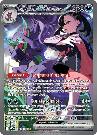 Image de la carte Pokemon Angoliath ex de Rosemary 287/217