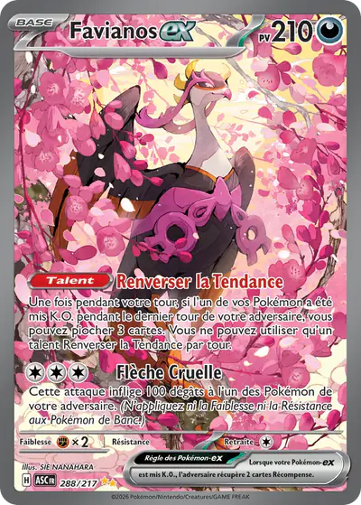 Image de la carte Pokemon Favianos ex 288/217