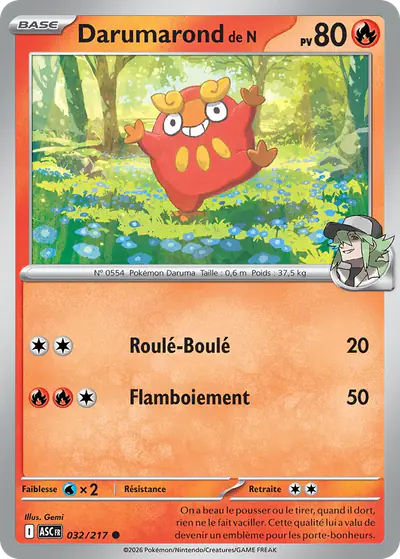 Image de la carte Pokemon Darumarond de N 032/217