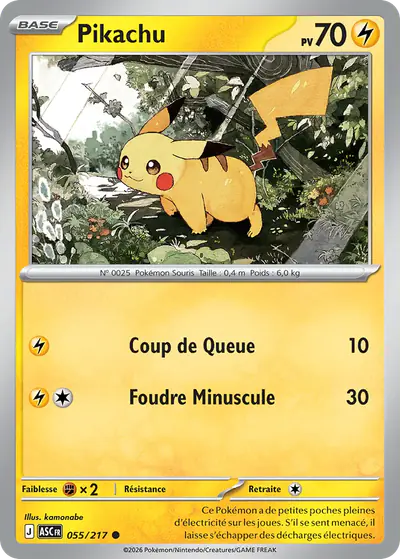 Image de la carte Pokemon Pikachu 055/217