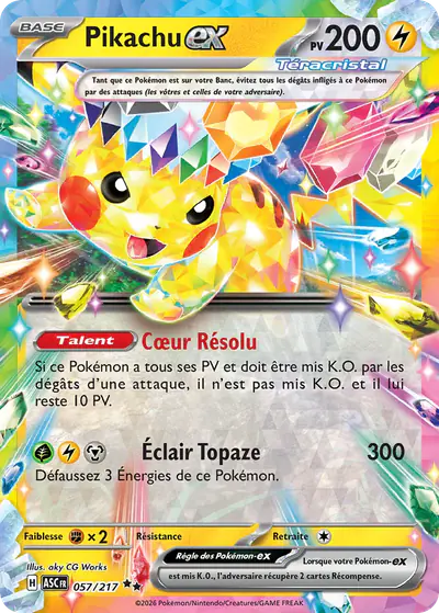 Image de la carte Pokemon Pikachu ex 057/217