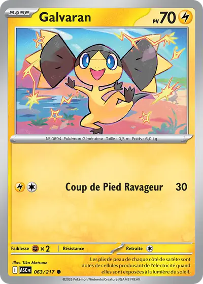 Image de la carte Pokemon Galvaran 063/217