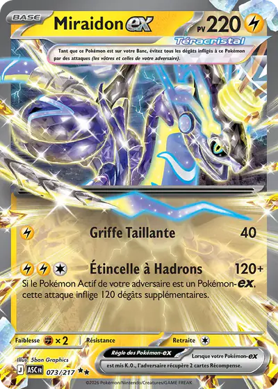 Image de la carte Pokemon Miraidon ex 073/217