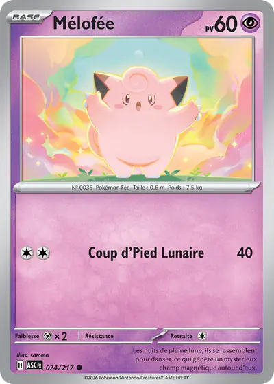 Image de la carte Pokemon Mélofée 074/217