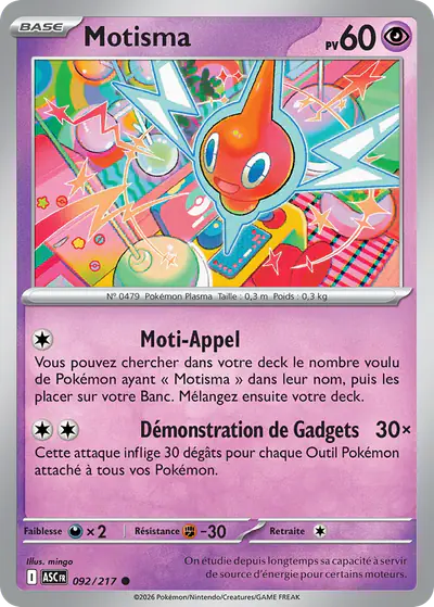 Image de la carte Pokemon Motisma 092/217