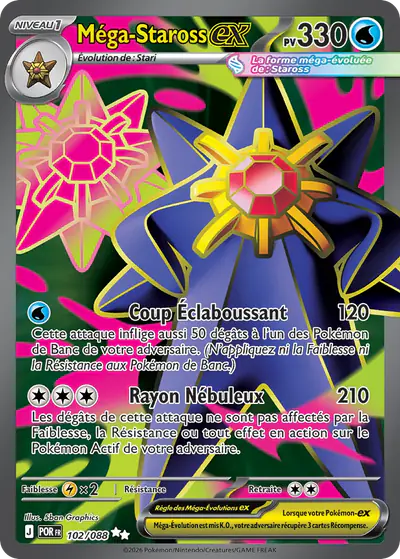 Image de la carte Pokemon Méga-Staross ex 102/88