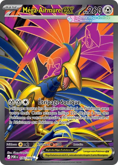 Image de la carte Pokemon Méga-Airmure ex 106/88