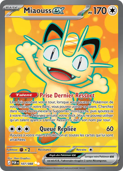 Image de la carte Pokemon Miaouss ex 107/88