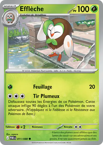 Image de la carte Pokemon Efflèche 011/88