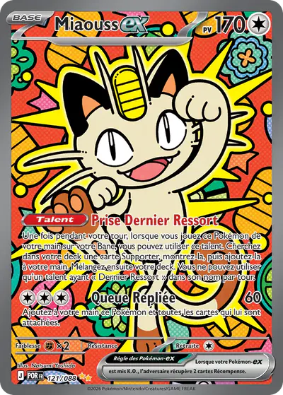 Image de la carte Pokemon Miaouss ex 121/88