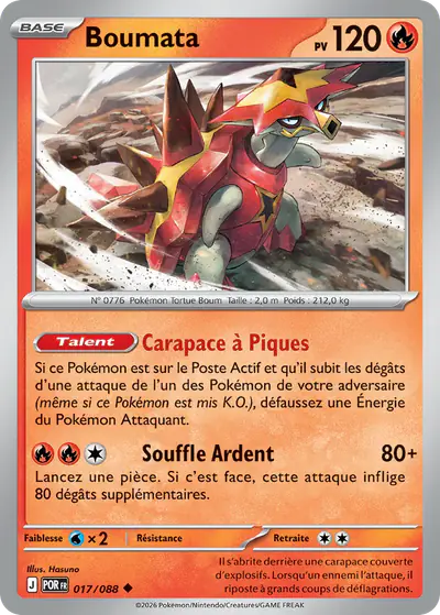 Image de la carte Pokemon Boumata 017/88