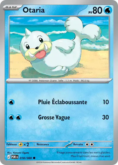 Image de la carte Pokemon Otaria 018/88