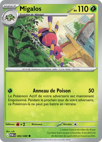 Image de la carte Pokemon Migalos 002/88
