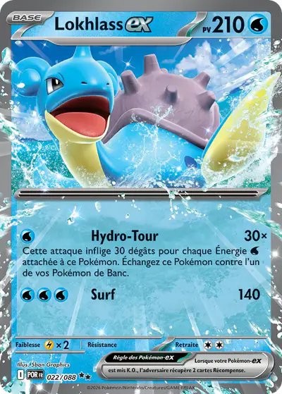 Image de la carte Pokemon Lokhlass ex 022/88