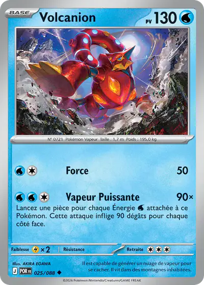 Image de la carte Pokemon Volcanion 025/88