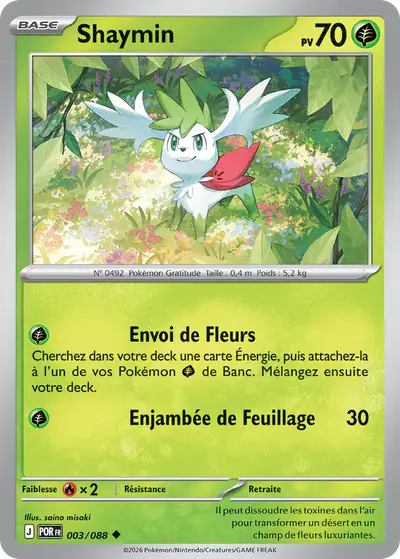 Image de la carte Pokemon Shaymin 003/88