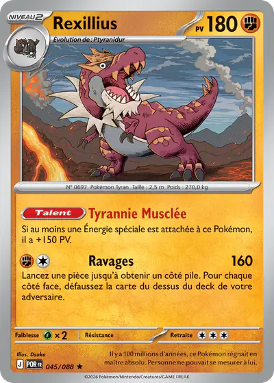 Image de la carte Pokemon Rexillius 045/88