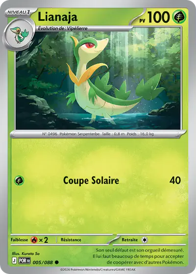 Image de la carte Pokemon Lianaja 005/88