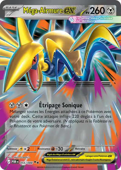 Image de la carte Pokemon Méga-Airmure ex 055/88