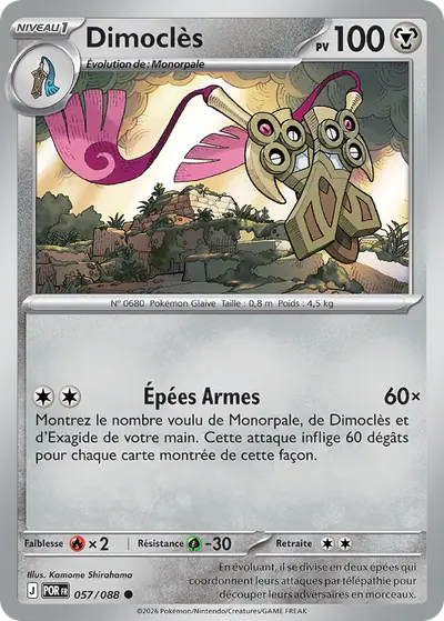 Image de la carte Pokemon Dimoclès 057/88