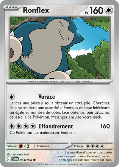 Image de la carte Pokemon Ronflex 063/88