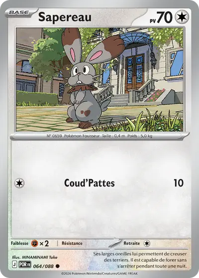 Image de la carte Pokemon Sapereau 064/88
