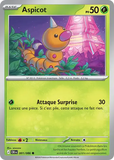 Image de la carte Pokemon Aspicot 001/86
