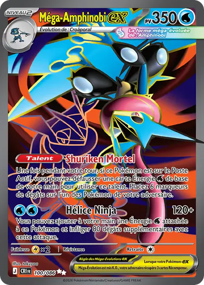 Image de la carte Pokemon Méga-Amphinobi ex 100/86
