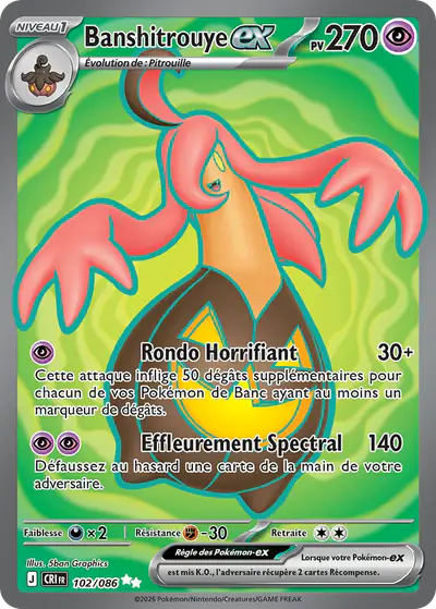 Image de la carte Pokemon Banshitrouye ex 102/86
