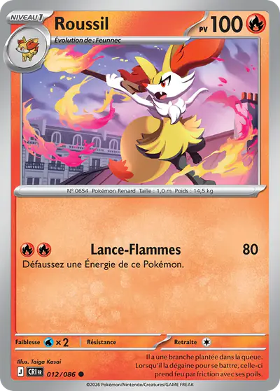 Image de la carte Pokemon Roussil 012/86