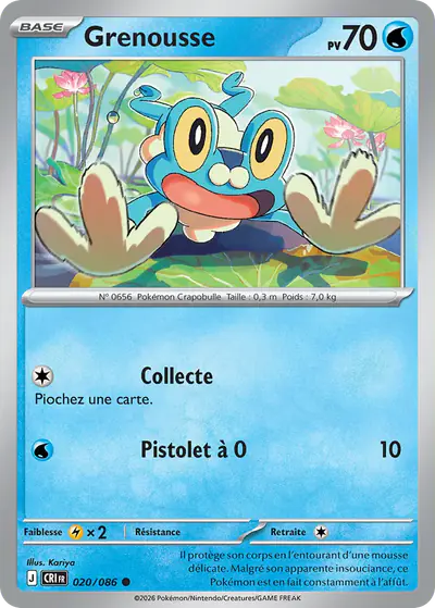 Image de la carte Pokemon Grenousse 020/86
