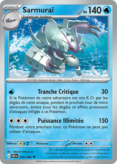 Image de la carte Pokemon Sarmuraï 026/86