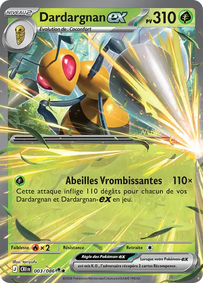 Image de la carte Pokemon Dardargnan ex 003/86