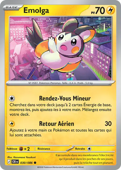 Image de la carte Pokemon Emolga 030/86