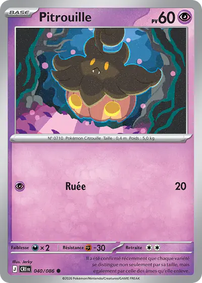 Image de la carte Pokemon Pitrouille 040/86
