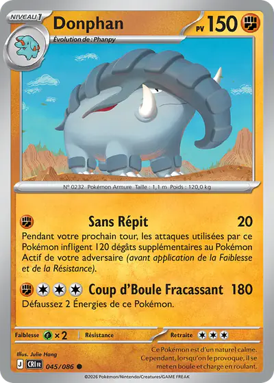 Image de la carte Pokemon Donphan 045/86