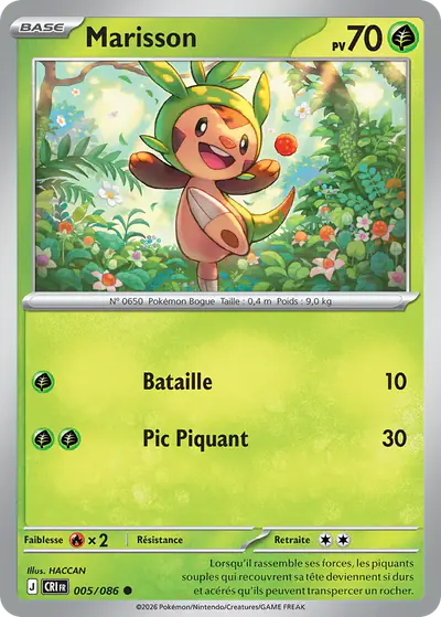 Image de la carte Pokemon Marisson 005/86