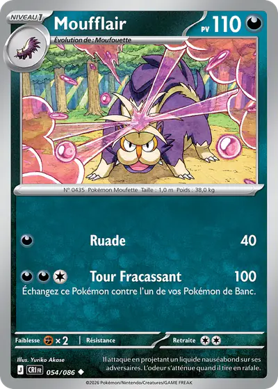 Image de la carte Pokemon Moufflair 054/86