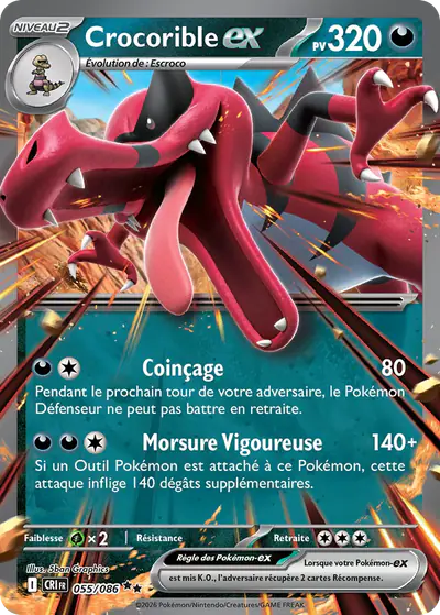 Image de la carte Pokemon Crocorible ex 055/86