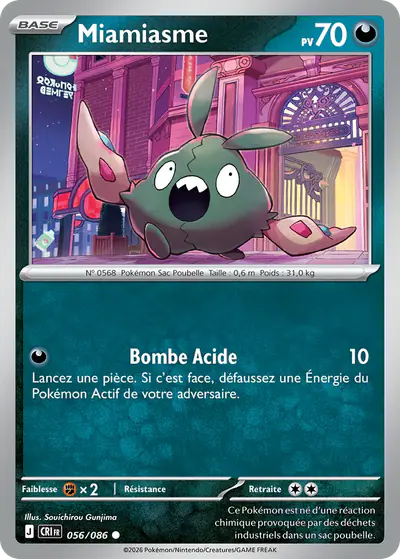 Image de la carte Pokemon Miamiasme 056/86