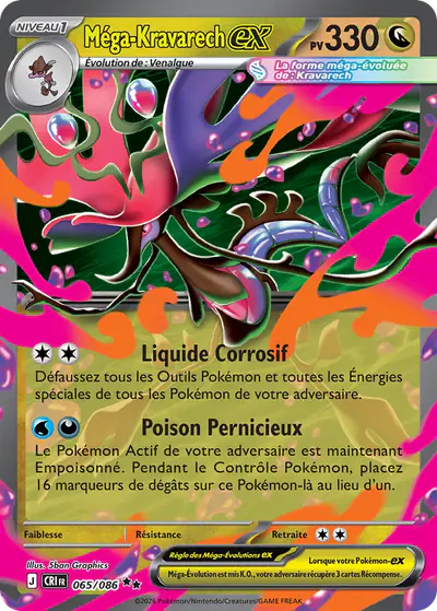 Image de la carte Pokemon Méga-Kravarech ex 065/86