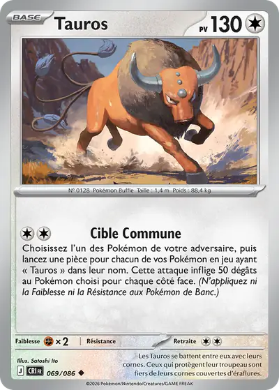Image de la carte Pokemon Tauros 069/86