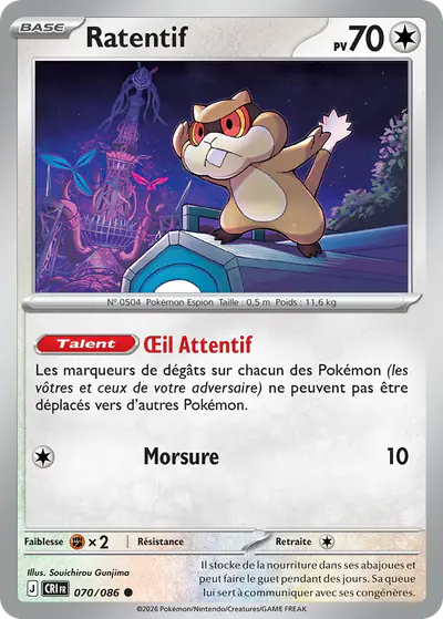 Image de la carte Pokemon Ratentif 070/86