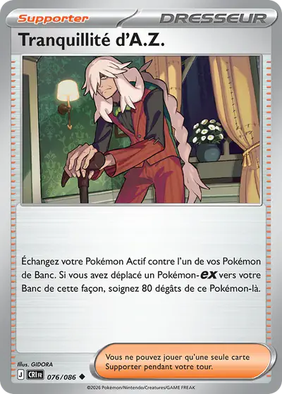 Image de la carte Pokemon Tranquillité d'A.Z. 076/86