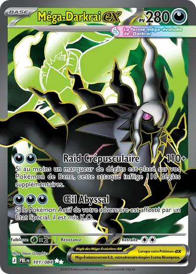 Image de la carte Pokemon Méga-Darkrai ex 101/84