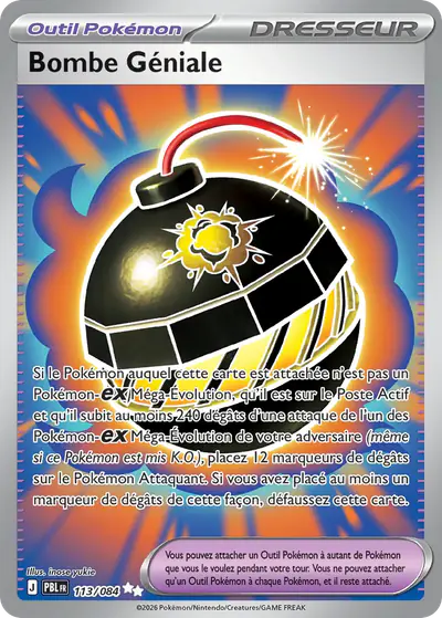Image de la carte Pokemon Bombe Géniale 113/84