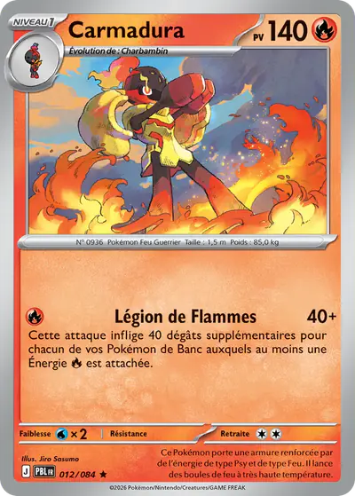 Image de la carte Pokemon Carmadura 012/84